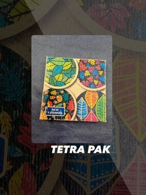 NIB Tetra Pak Set Of 4 Coasters